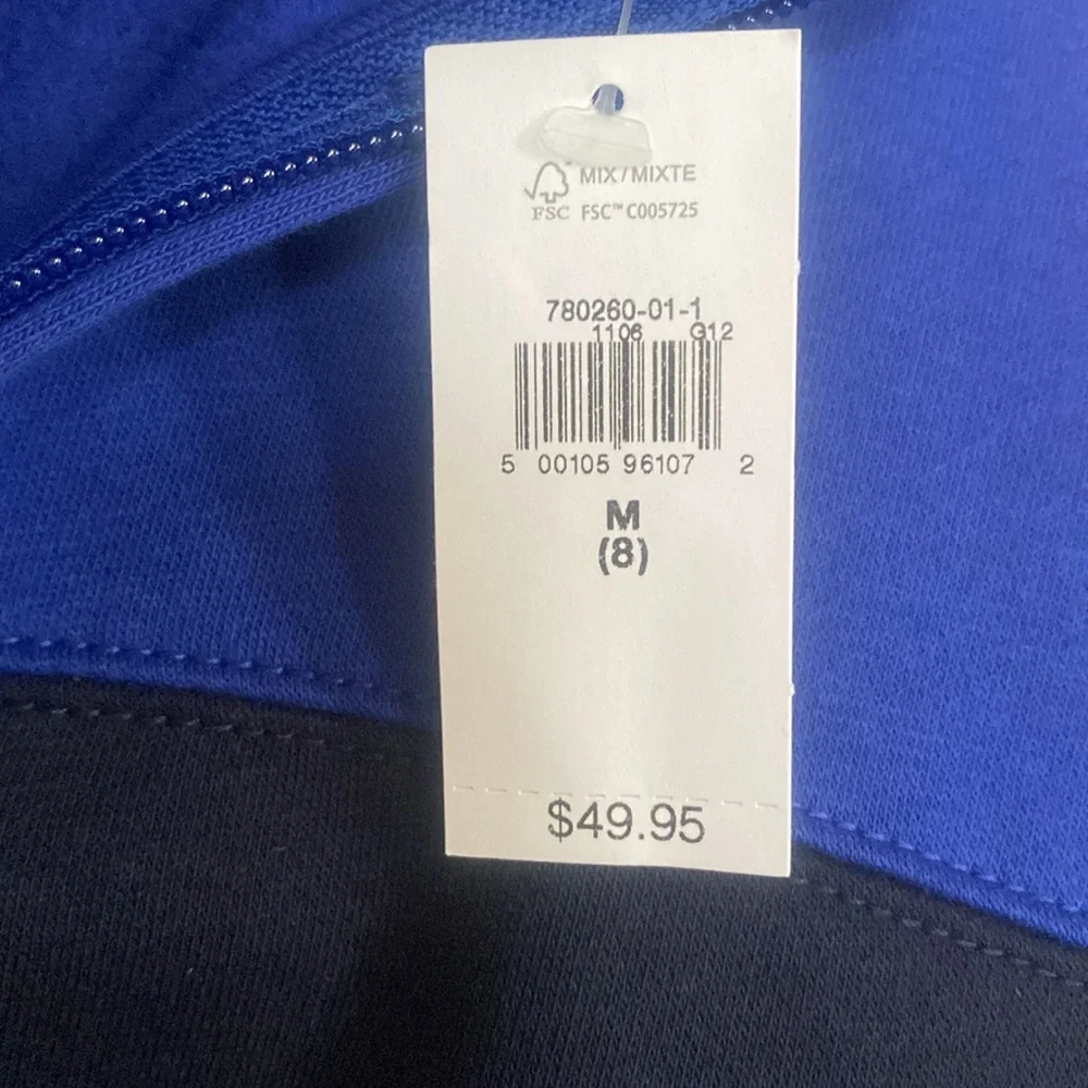 NWT Gap royal & navy light sweatshirt, size M/8